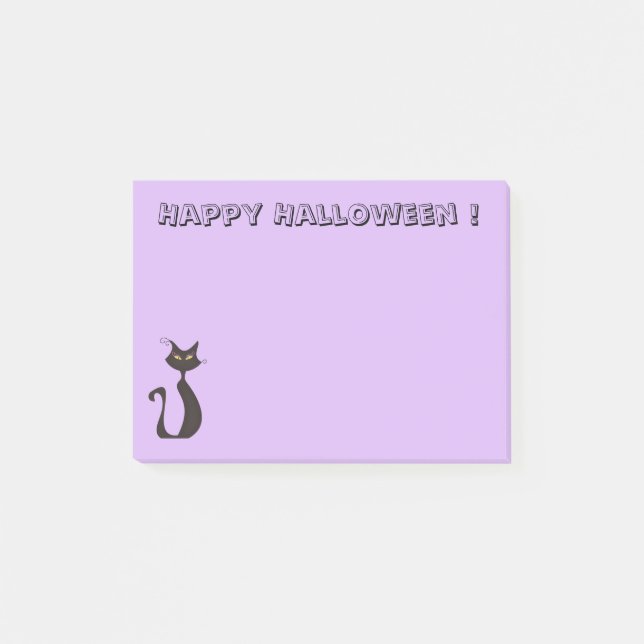 Notas Post-it® Black Cat Happy Halloween Post-It Notes (Anverso)