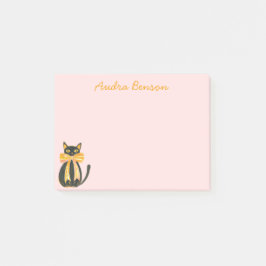 Notas Post-it® Black cat with coquette bow