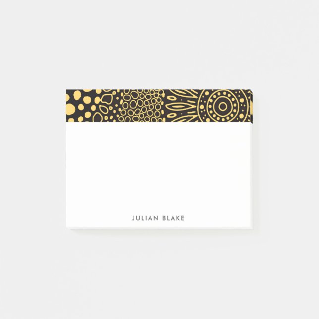 Notas Post-it® Black Gold Ethnic Floral Personalize Notes (Anverso)