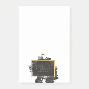 Notas Post-it® Black Gold Rose Bouquet