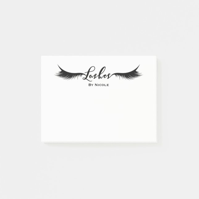 Notas Post-it® Black Lash Eyelashes modernos Glam personalizado (Anverso)