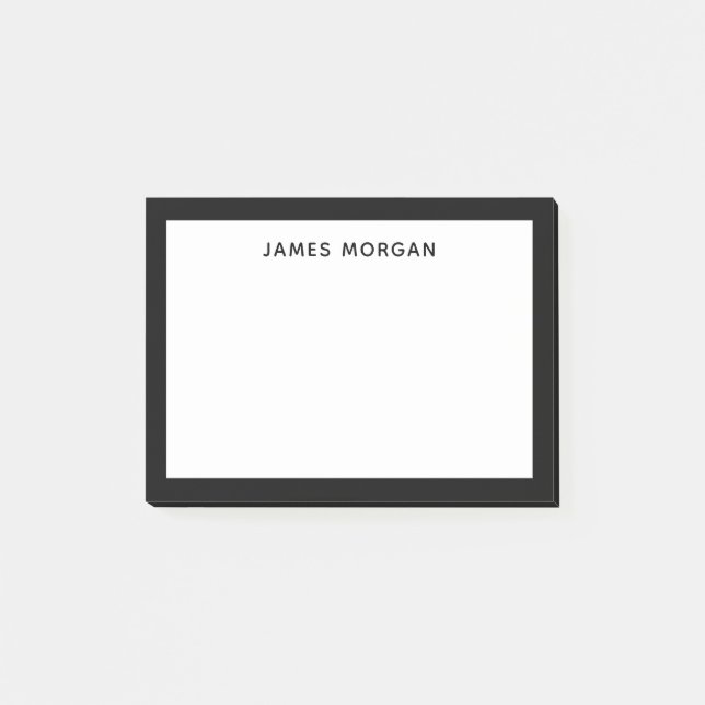Notas Post-it® Black Modern Name Professional (Anverso)