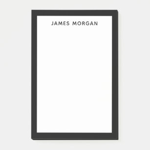Notas Post-it® Black Modern Name Professional Post-it Notes