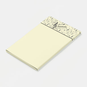 Notas Post-it® Black Musical personalizado 