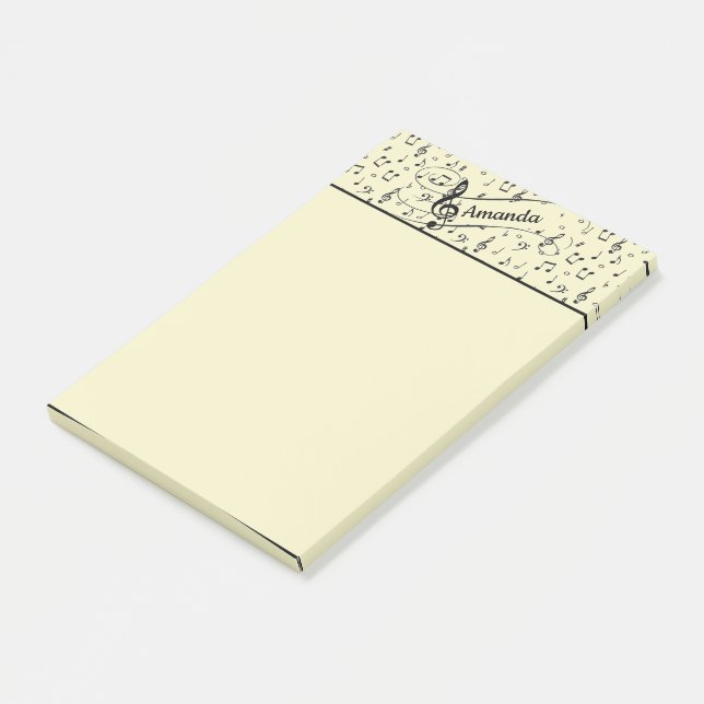 Notas Post-it® Black Musical personalizado  (En perspectiva)