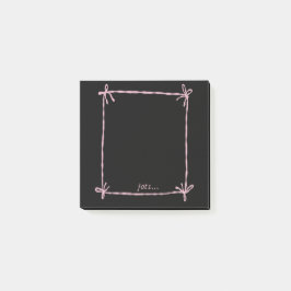 Notas Post-it® Black Notes with Pink Ribbon Frame