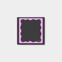 Notas Post-it® Black Notes with Squiggly Pink Frame 