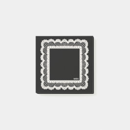 Notas Post-it® Black Notes with White Doily Trim