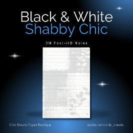Notas Post-it® Black & White Shabby Chic Botánico 3M