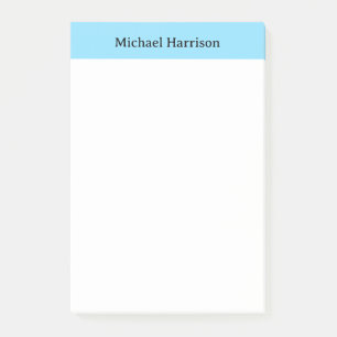 Notas Post-it® Blanco azul clásico profesional Minimalista