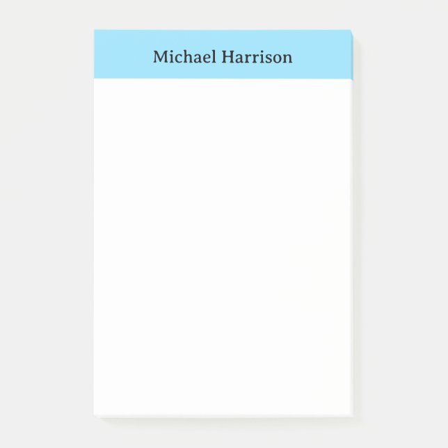 Notas Post-it® Blanco azul clásico profesional Minimalista (Anverso)