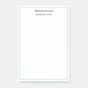 Notas Post-it® Blanco azul Minimalista elegante moderno
