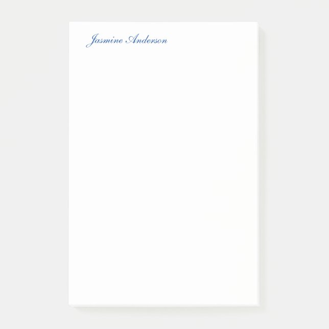 Notas Post-it® Blanco azul Minimalista moderno profesional (Anverso)