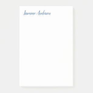 Notas Post-it® Blanco azul Minimalista moderno profesional