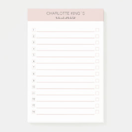 Notas Post-it® Blanco beige-rosado personalizable moderno