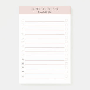 Notas Post-it® Blanco beige-rosado personalizable moderno