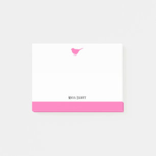 Notas Post-it® Blanco con poco rosado y borde + nombre