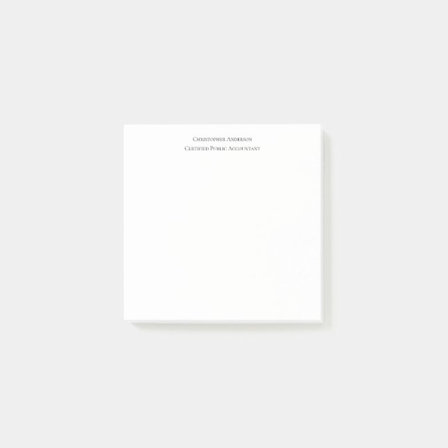 Notas Post-it® Blanco Negro Profesional Personalizado  (Anverso)