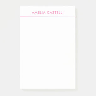 Notas Post-it® Blanco negro rosado profesional minimalista