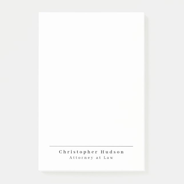 Notas Post-it® Blanco negro simple llanura Minimalista (Anverso)