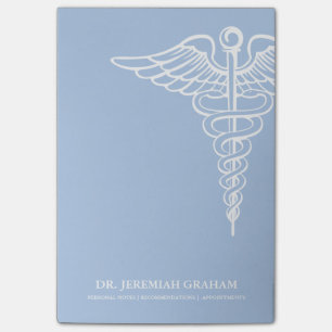 Notas Post-it® Blanco personalizado oficina médica y azul