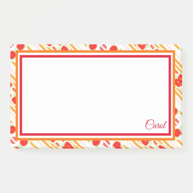 Notas Post-it® Blanco rojo y Naranja (Anverso)