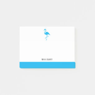 Notas Post-it® Blanco sobre el flamenco azul del cielo y borde co