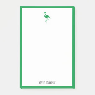 Notas Post-it® Blanco sobre flamenco verde brillante y borde con 