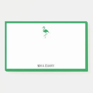 Notas Post-it® Blanco sobre flamenco verde brillante y borde con