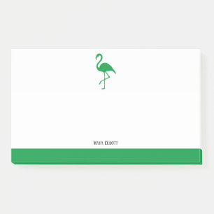 Notas Post-it® Blanco sobre flamenco verde brillante y borde con 
