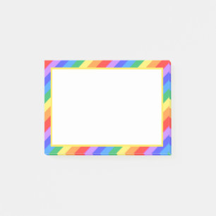 Notas Post-it® Blanco sobre rayas multicolores hermosas