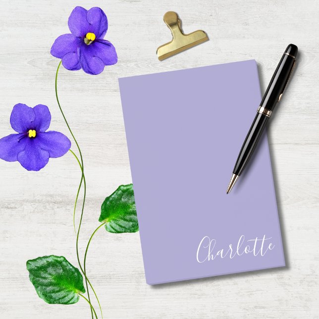 Notas Post-it® Blanco Sofisticado Escritura Personalizada Morado (Subido por el creador)