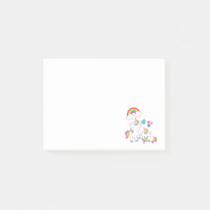 Notas Post-it® Blanco y blanco lindo Unicornio mamá mágica y bebé