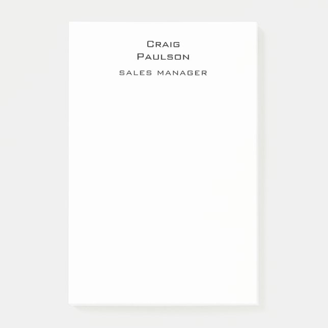 Notas Post-it® Blanco y negro minimalista (Anverso)