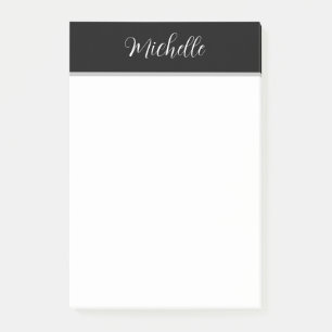 Notas Post-it® Blanco y negro personalizado