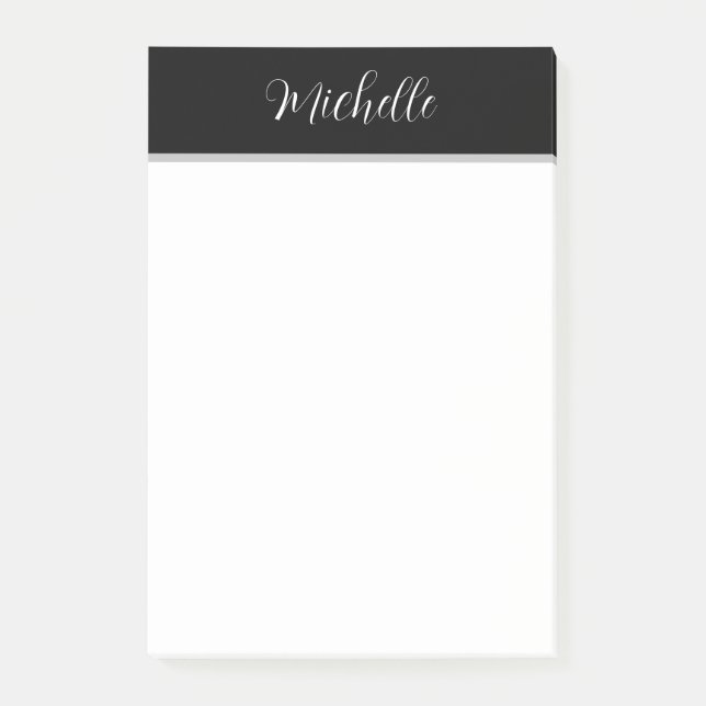 Notas Post-it® Blanco y negro personalizado (Anverso)