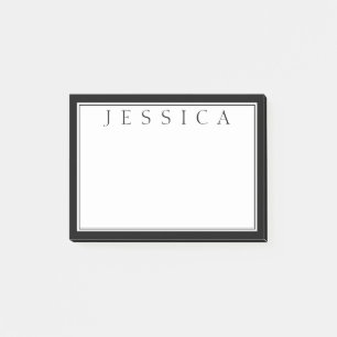 Notas Post-it® Blanco y negro Su nombre