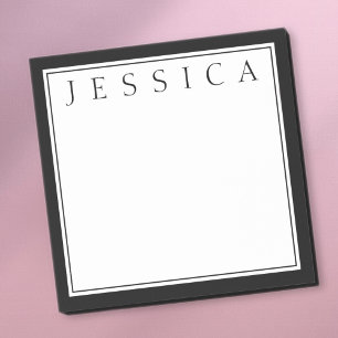 Notas Post-it® Blanco y negro   Su nombre
