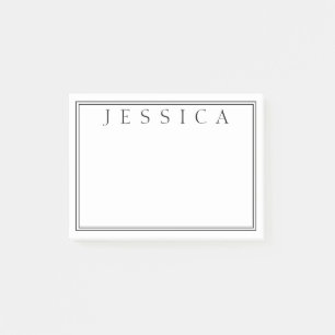 Notas Post-it® Blanco y negro Su nombre