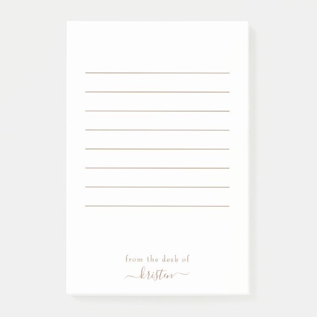 Notas Post-it® Blanco y oro de la mesa de Personalizado grande (Anverso)