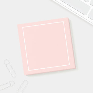 Notas Post-it® Blanco y rosa de Rubor en blanco