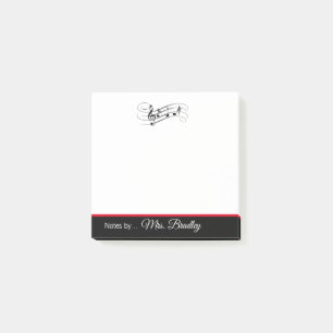 Notas Post-it® Bloc de notas, equipo de música y profesor de mú