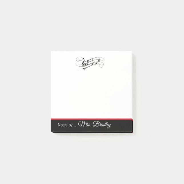 Notas Post-it® Bloc de notas, equipo de música y profesor de músi (Anverso)