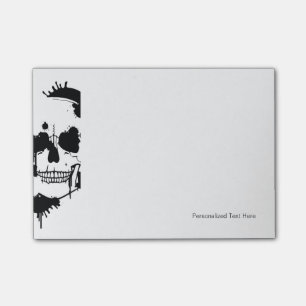 Notas Post-it® Blogs de tinta que crean una silueta de cráneo