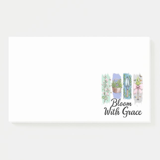 Notas Post-it® Bloom con arte floral Grace Garden (Anverso)
