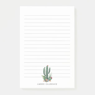 Notas Post-it® Bloom de cactus del desierto Prolongado