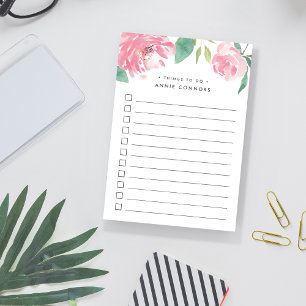 Notas Post-it® Blooming Peony   Lista personalizada de tareas pen