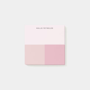 Notas Post-it® Bloque de color monograma rosa pálido pastel