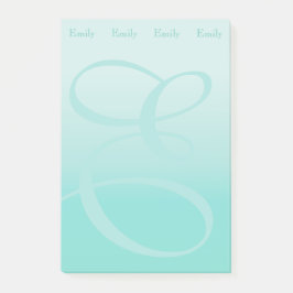 Notas Post-it® Bloque de color monogramado Verde azulado