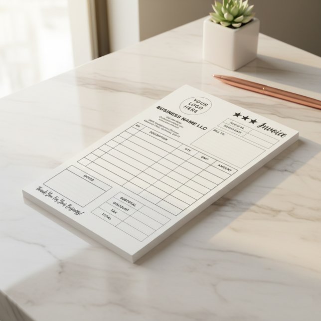 Notas Post-it® Bloque de factura con formulario personalizable e  (custom notepad with logo)